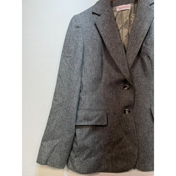 Evan-Picone Women's Preppy Office 2 Button Wool Blend Blazer Jacket Gray - Picture 8 of 12